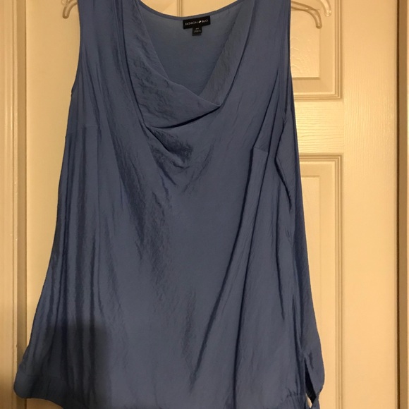 Blue Cowl Neck Sleeveless Blouse - Picture 1 of 5